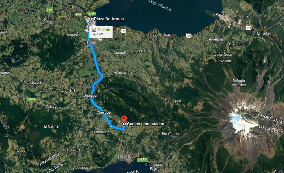 Ruta de Villarrica a Parcela