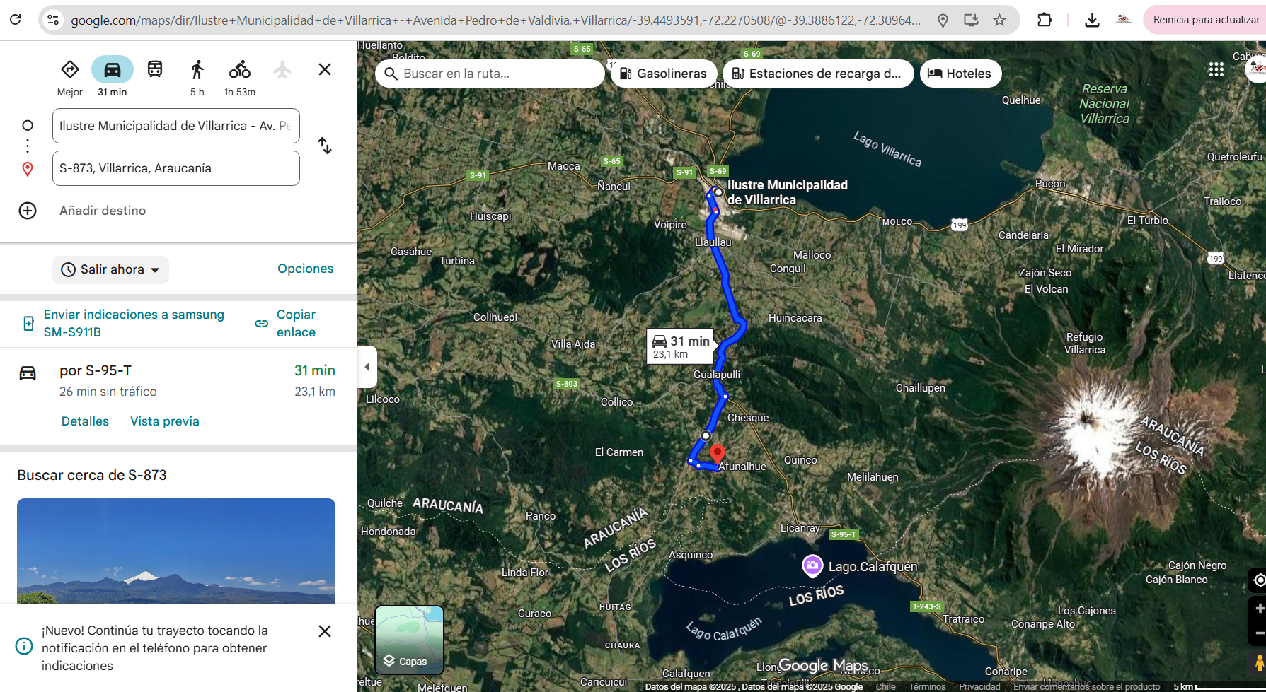 Vista aerea a Villarrica